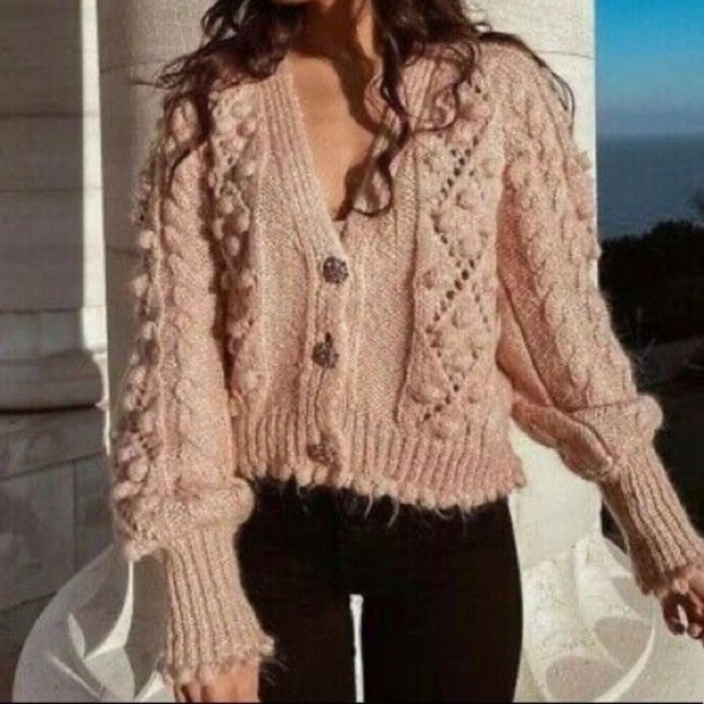 Zara Pink Knit Cardigan